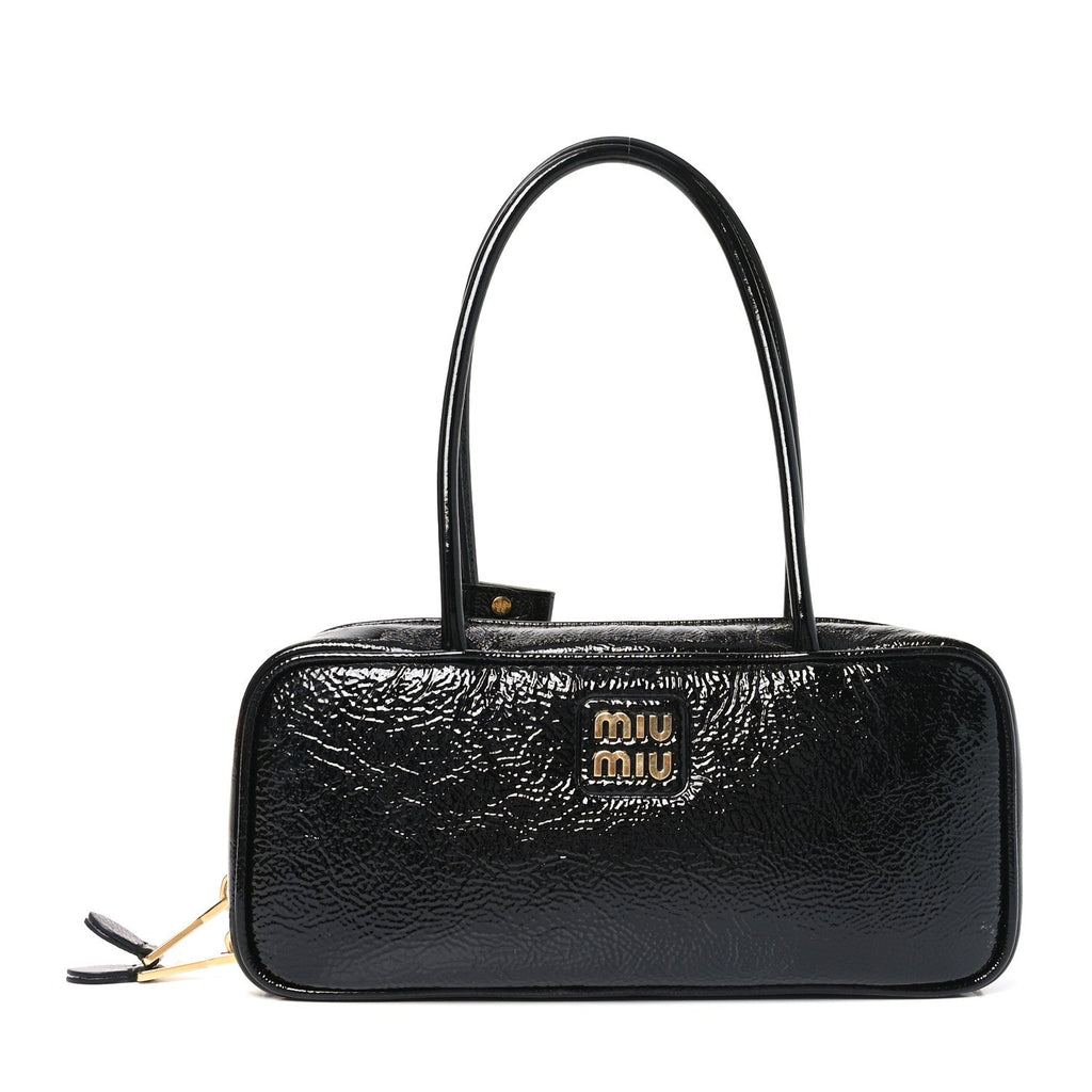 Naplak Patent Small Beau Top Handle Bag Black