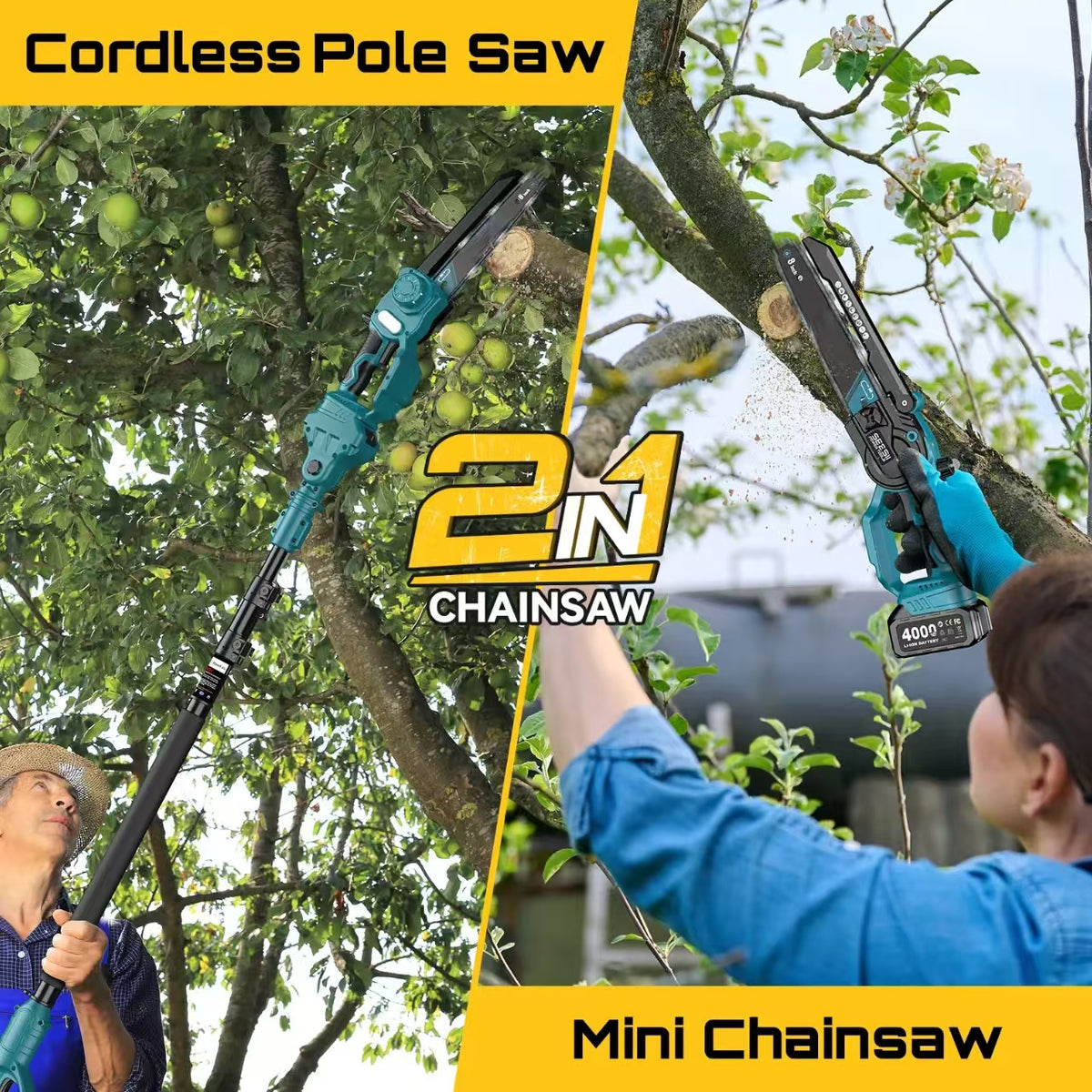 cordless mini chain saw, retractable chainsaw