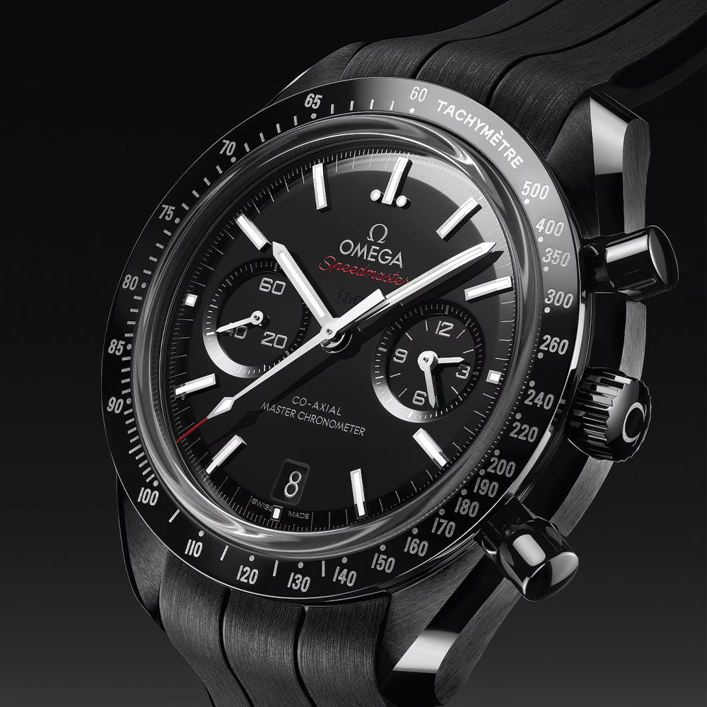 Speedmaster Dark Side of the Moon Black Ceramic 44.25mm - Black on Rubber Strap