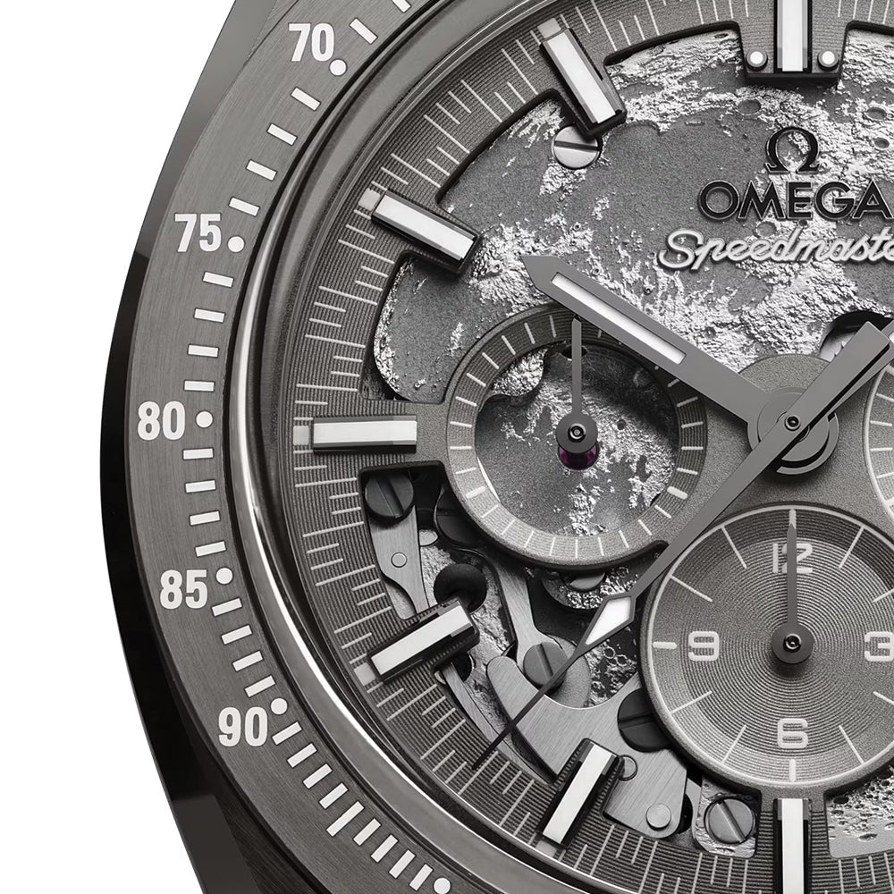Speedmaster Grey Side of the Moon Grey Ceramic 44.25mm - Grey on Rubber Strap