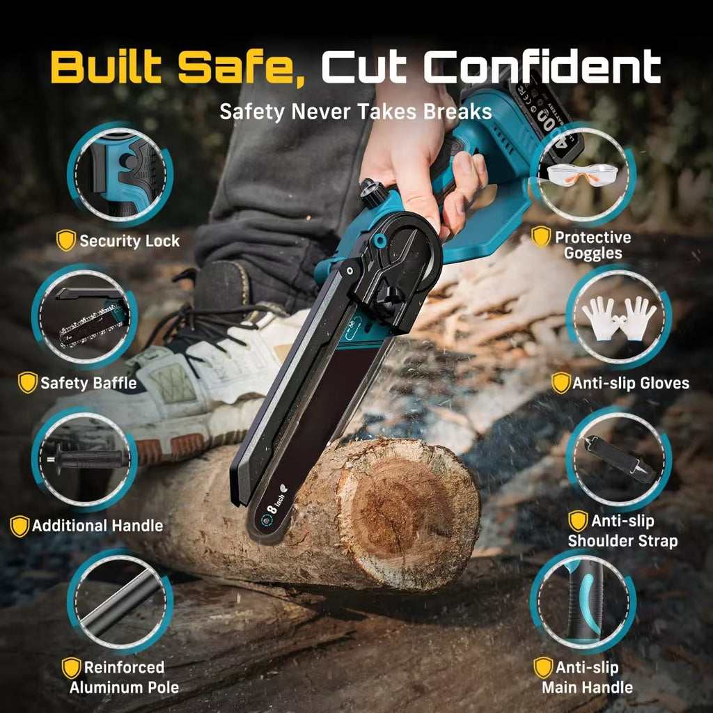 cordless mini chain saw, retractable chainsaw