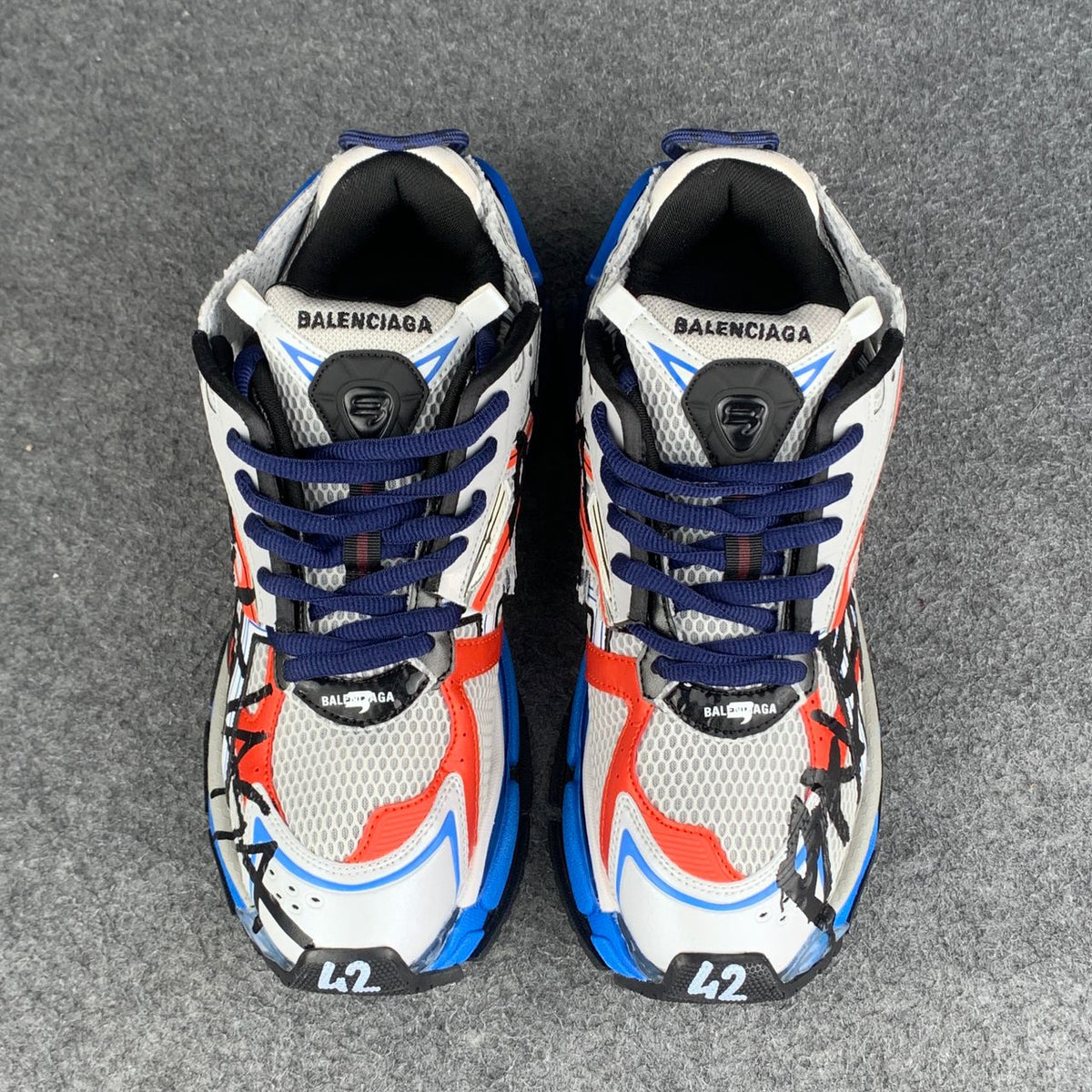 Balenciaga Runner Graffiti Sneaker 'Grey Red Blue'