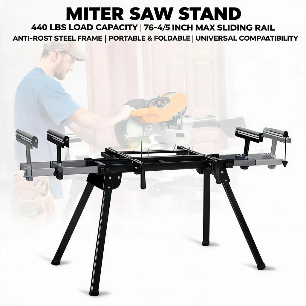 Misching saw stand, folding saw stand, 440 lb load capacity, with 76-4/5 inch slide rails