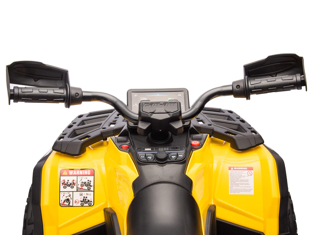 24V Can-Am Kids Outlander 4WD Ride-On ATV - Yellow