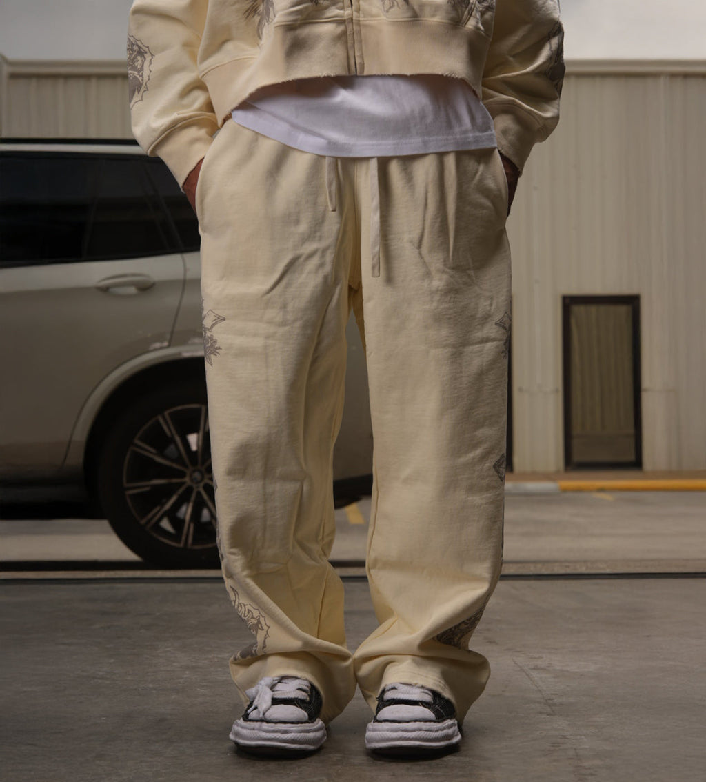 Righteous Tattoo Sweatpants Cream