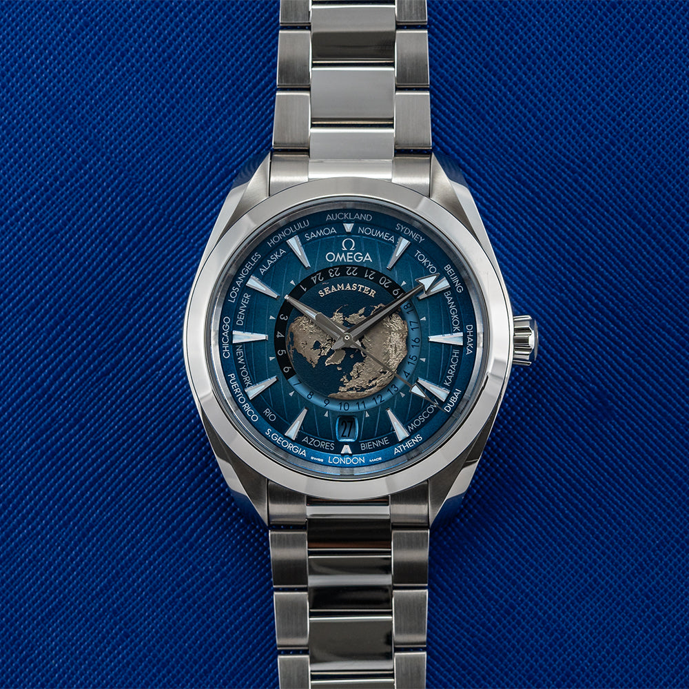 Seamaster Aqua Terra 150M GMT Worldtimer 43mm - Blue on Bracelet