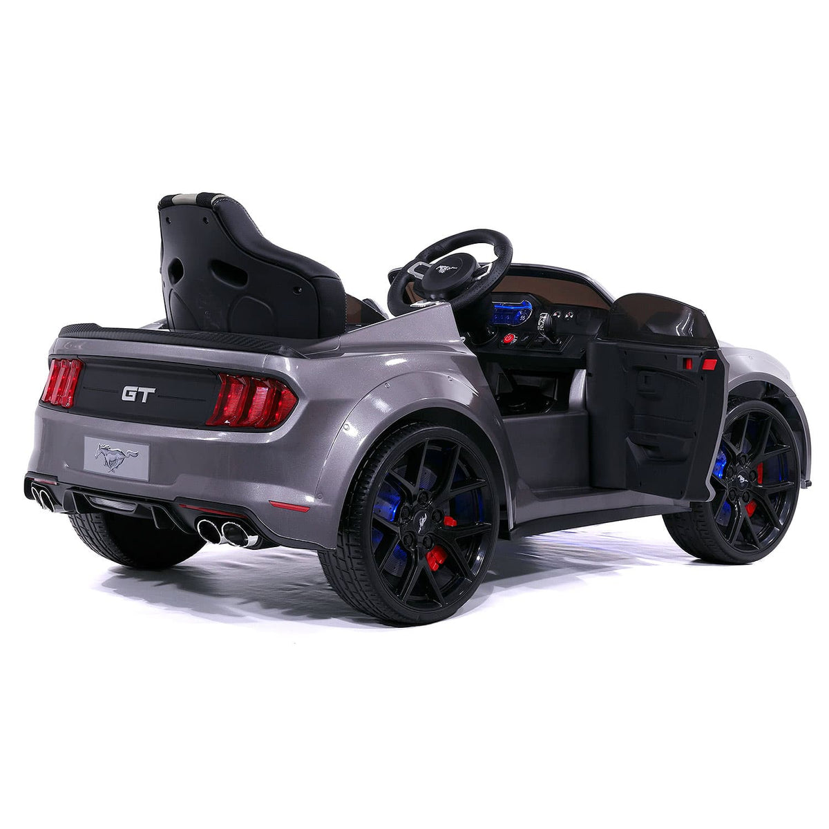 Ford Mustang GT Custom Edition 24V Kids Ride-On Car with R/C Parental Remote | Gray