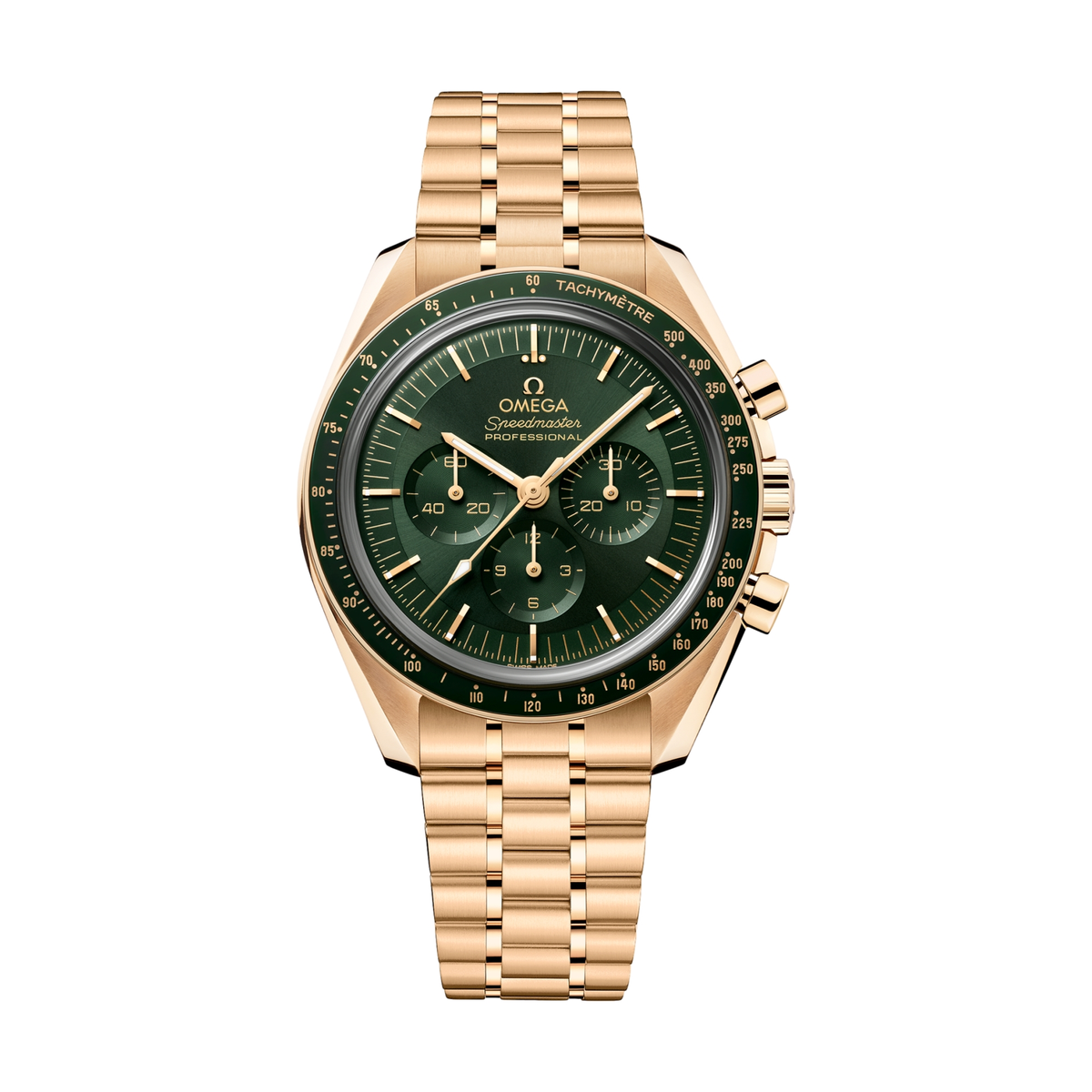 Speedmaster Moonwatch Professional Moonshine Gold 42mm - Green on Bracelet