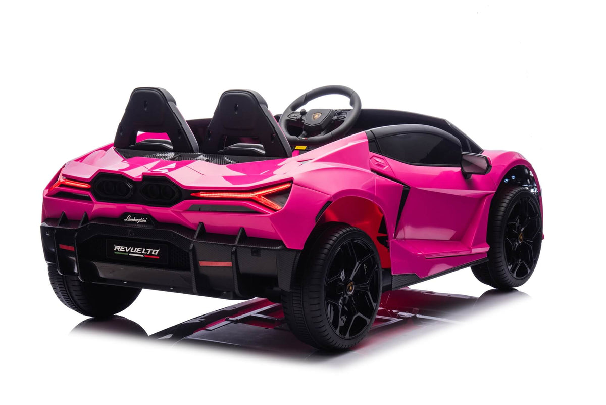 24V / 9 MPH Lamborghini Revuelto Two-Seater Kids Ride On Car – Pink