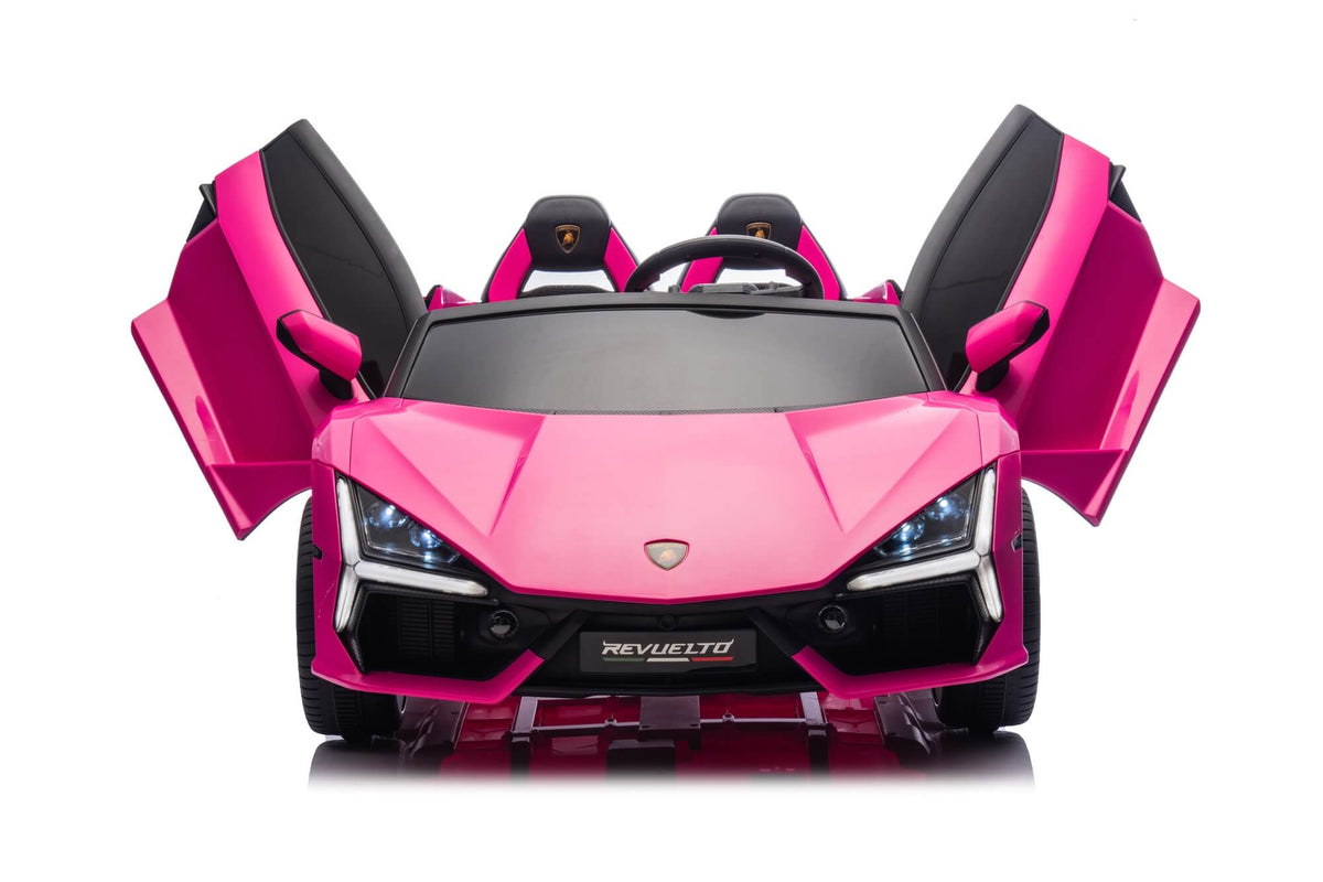 24V / 9 MPH Lamborghini Revuelto Two-Seater Kids Ride On Car – Pink