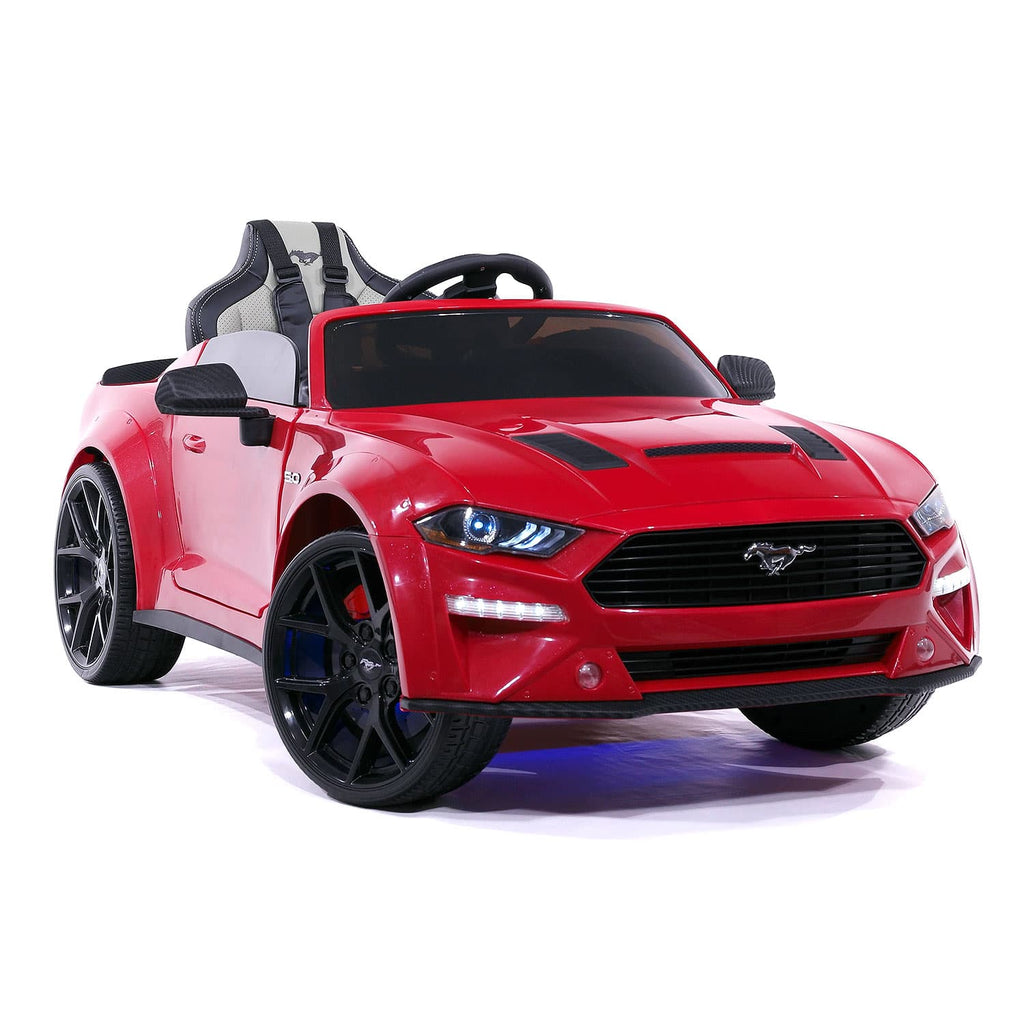 Ford Mustang GT Custom Edition 24V Kids Ride-On Car with R/C Parental Remote | Cherry Red