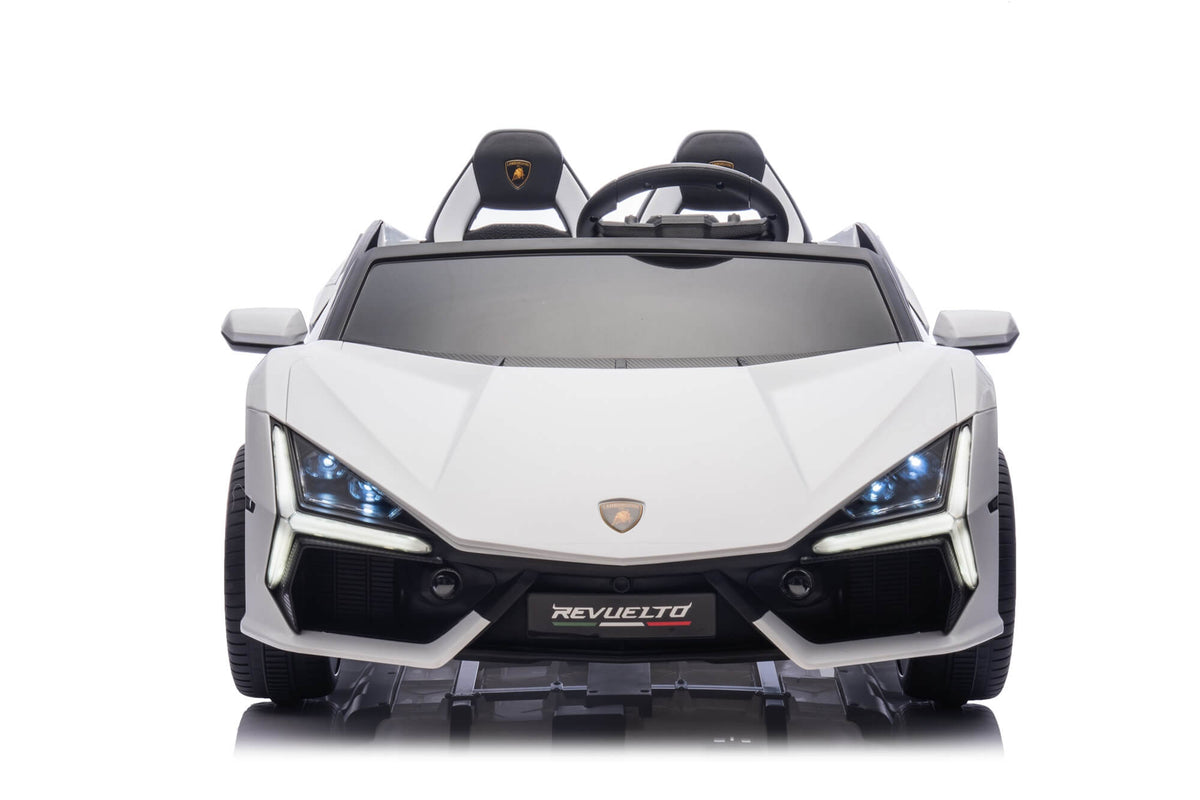 24V / 9 MPH Lamborghini Revuelto Two-Seater Kids Ride On Car – White