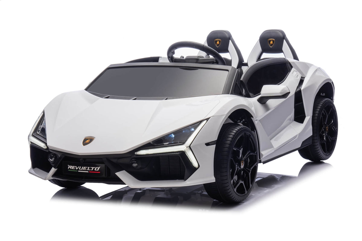 24V / 9 MPH Lamborghini Revuelto Two-Seater Kids Ride On Car – White